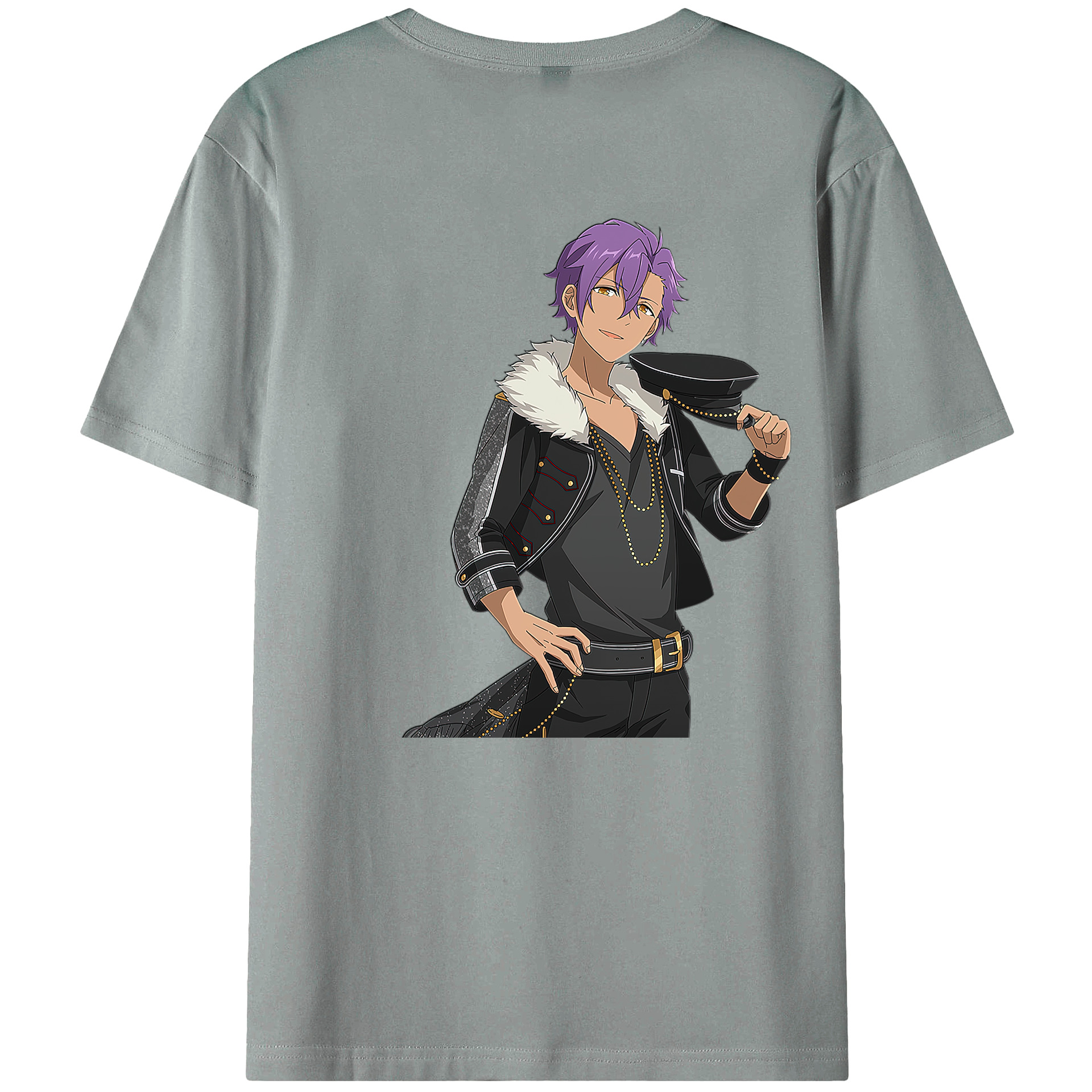 （画像用） あんさんぶるスターズ! Ensemble Stars 綿100％ メンズ半袖Tシャツ（バックプリント） 通気性